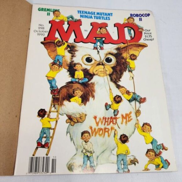 Mad Magazine # 298 October 1990 Gremlins 2 Robocop 2 TNMT Rare FN+ Collector OG - Picture 1 of 5